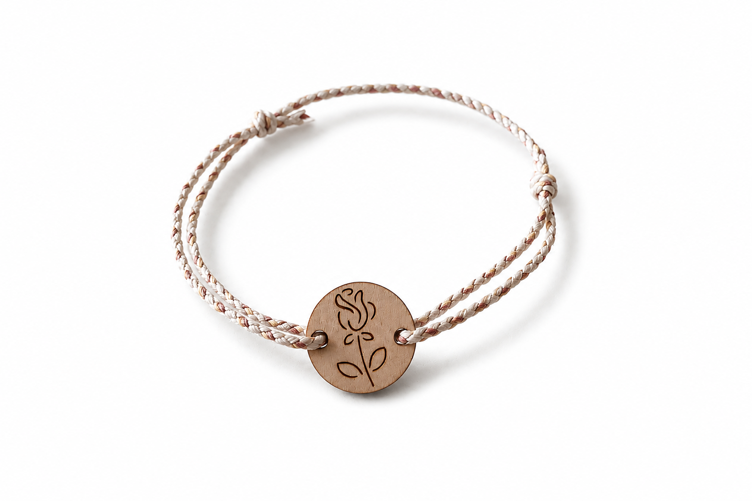 Bracelet gravure de rose